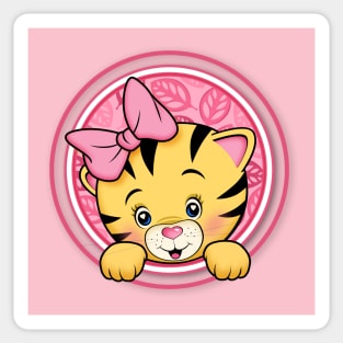 peek a boo baby tiger girl Sticker